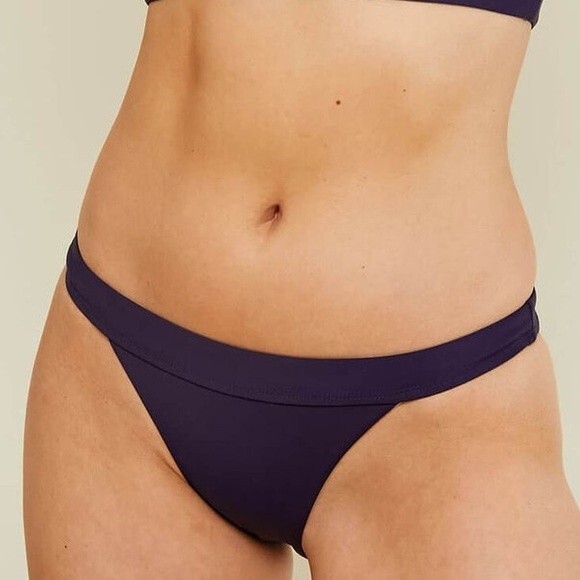 Andie Swim Size XXXL Navy Blue Banded Cheeky Bottom Sexy Beach Classic Low Rise - Picture 4 of 9